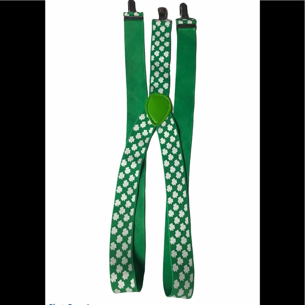 Saint Patties Day Shamrock Suspenders